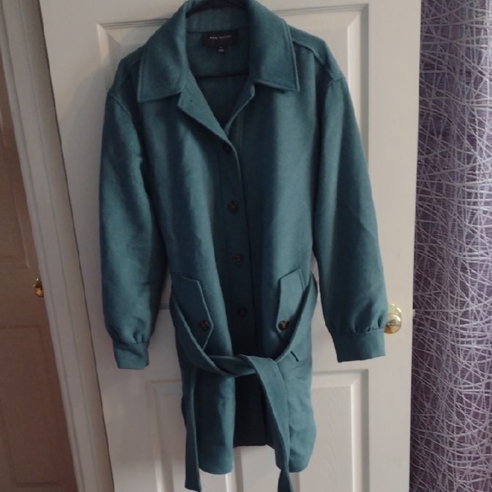 Ann Taylor Teal Trench Coat with Belt